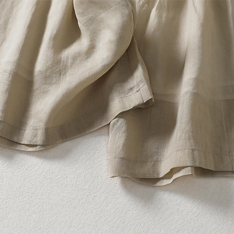 Casual Drawstring Cotton Linen Ankle-Length Women's Wide Leg Pants With Pockets - Image 11