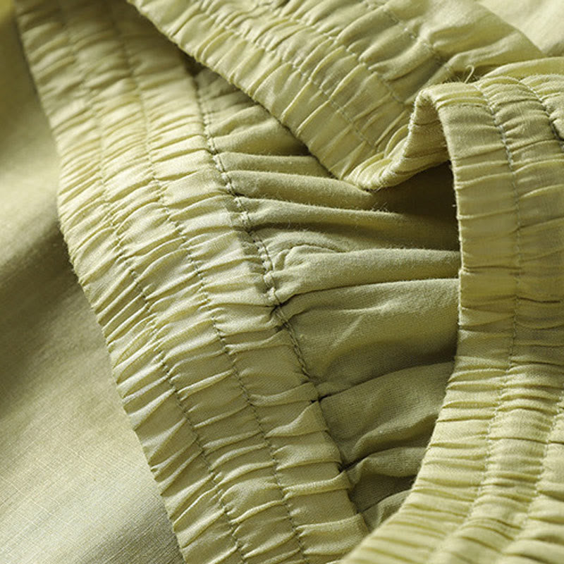 Casual Drawstring Cotton Linen Ankle-Length Women's Wide Leg Pants With Pockets - Image 19