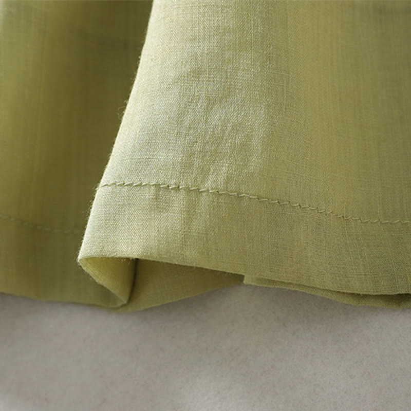 Casual Drawstring Cotton Linen Ankle-Length Women's Wide Leg Pants With Pockets - Image 22