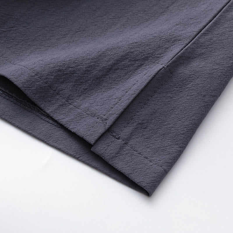 2Pcs Chinese Characters Crane Cotton Shirt Pants With Pockets Men's Meditation Cloth Set - Image 26