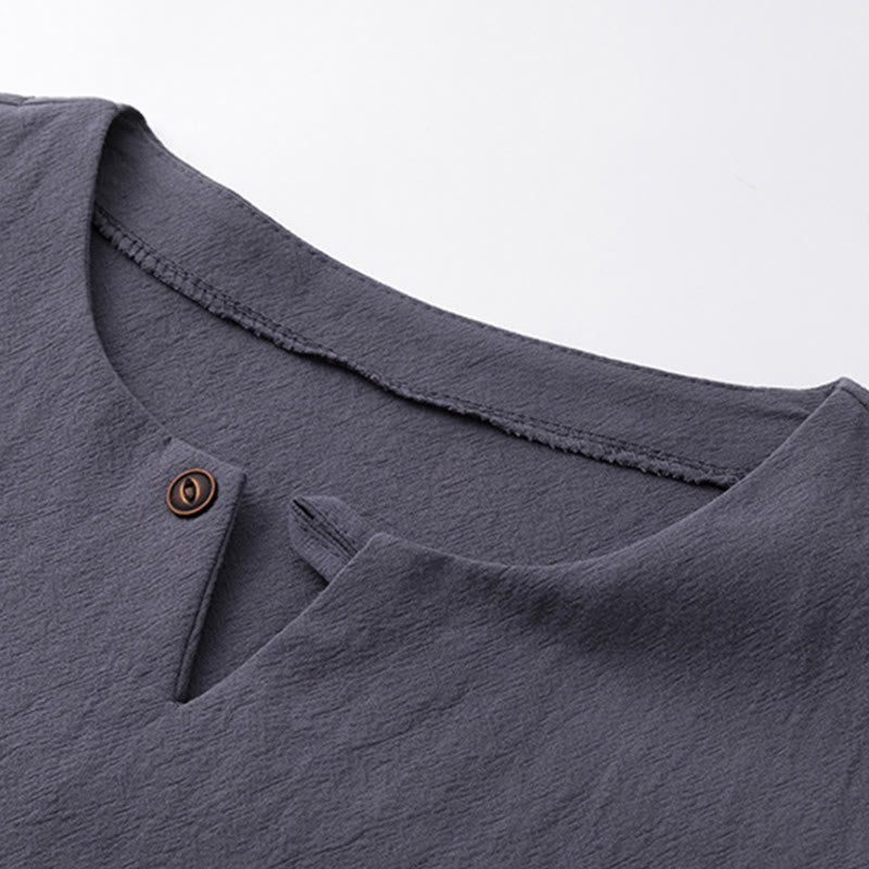 2Pcs Chinese Characters Crane Cotton Shirt Pants With Pockets Men's Meditation Cloth Set - Image 23