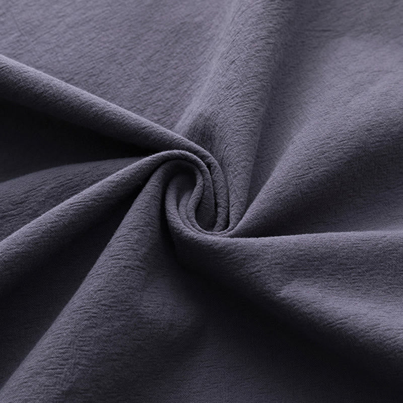 2Pcs Chinese Characters Crane Cotton Shirt Pants With Pockets Men's Meditation Cloth Set - Image 29