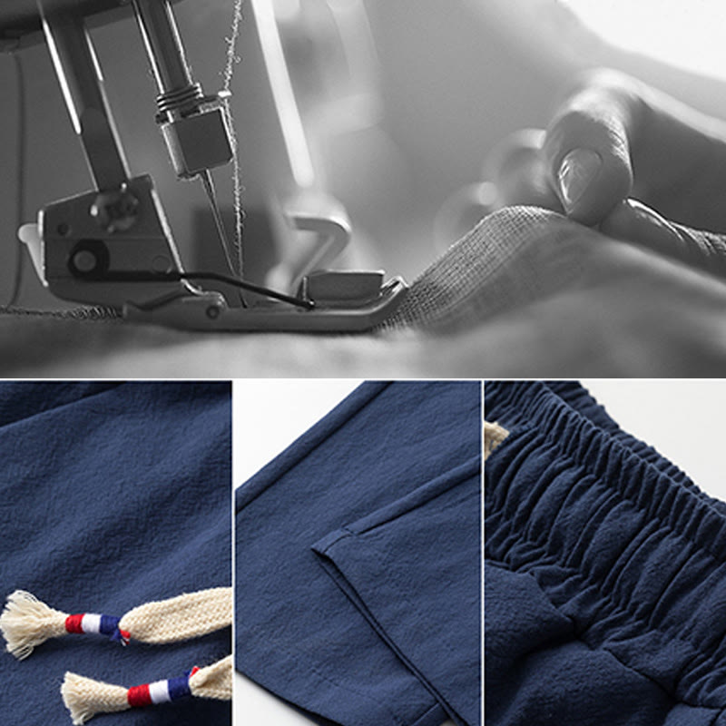 2Pcs Chinese Characters Crane Cotton Shirt Pants With Pockets Men's Meditation Cloth Set - Image 16