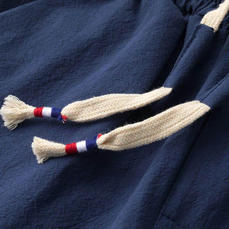 2Pcs Chinese Characters Crane Cotton Shirt Pants With Pockets Men's Meditation Cloth Set - Image 12