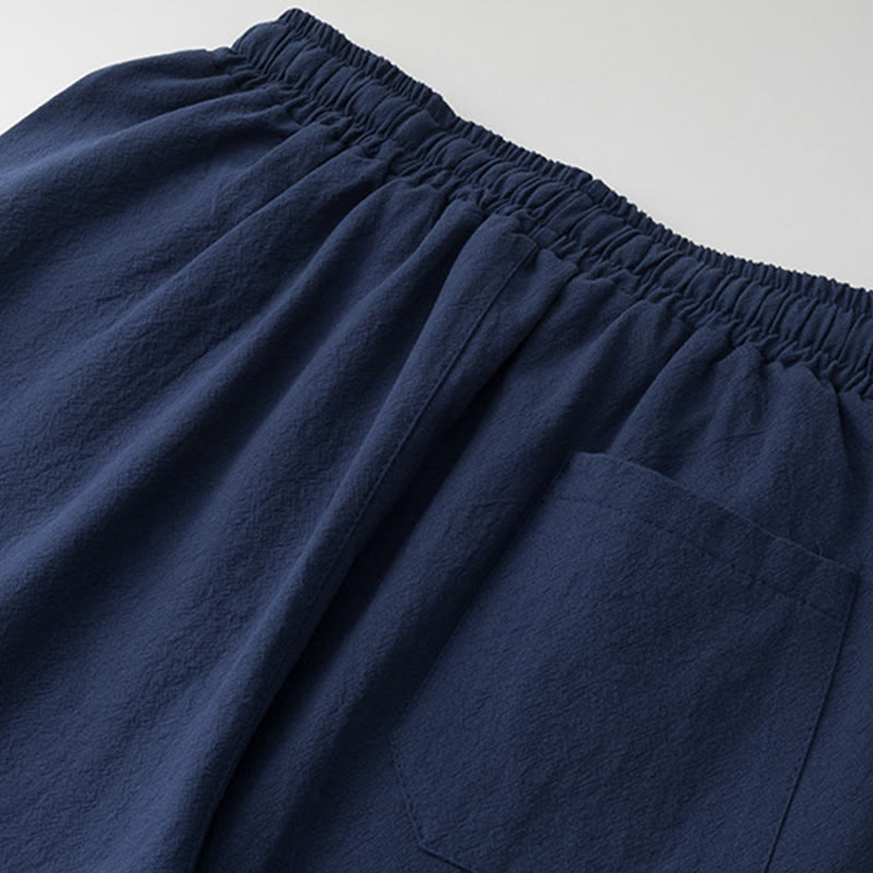 2Pcs Chinese Characters Crane Cotton Shirt Pants With Pockets Men's Meditation Cloth Set - Image 13