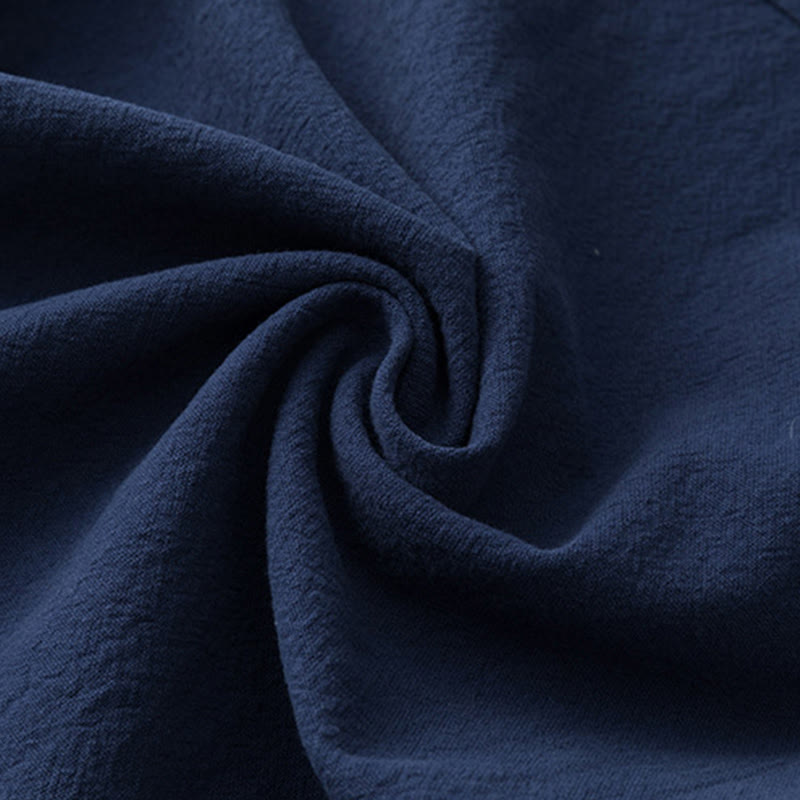 2Pcs Chinese Characters Crane Cotton Shirt Pants With Pockets Men's Meditation Cloth Set - Image 17