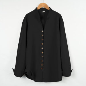 Solid Color Buttons Fall Long Sleeve Men's Shirt - Image 17