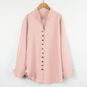 Solid Color Buttons Fall Long Sleeve Men's Shirt - Image 14