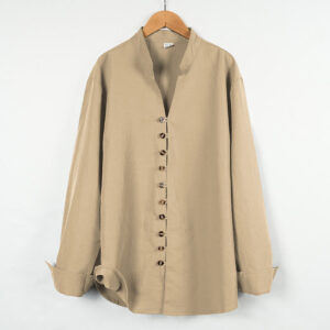 Solid Color Buttons Fall Long Sleeve Men's Shirt - Image 6