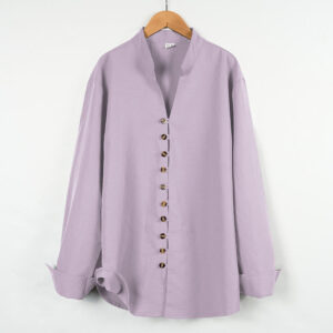 Solid Color Buttons Fall Long Sleeve Men's Shirt - Image 26