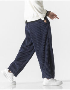 Retro Winter Solid Color Men's Drawstring Corduroy Harem Pants With Pockets - Image 22