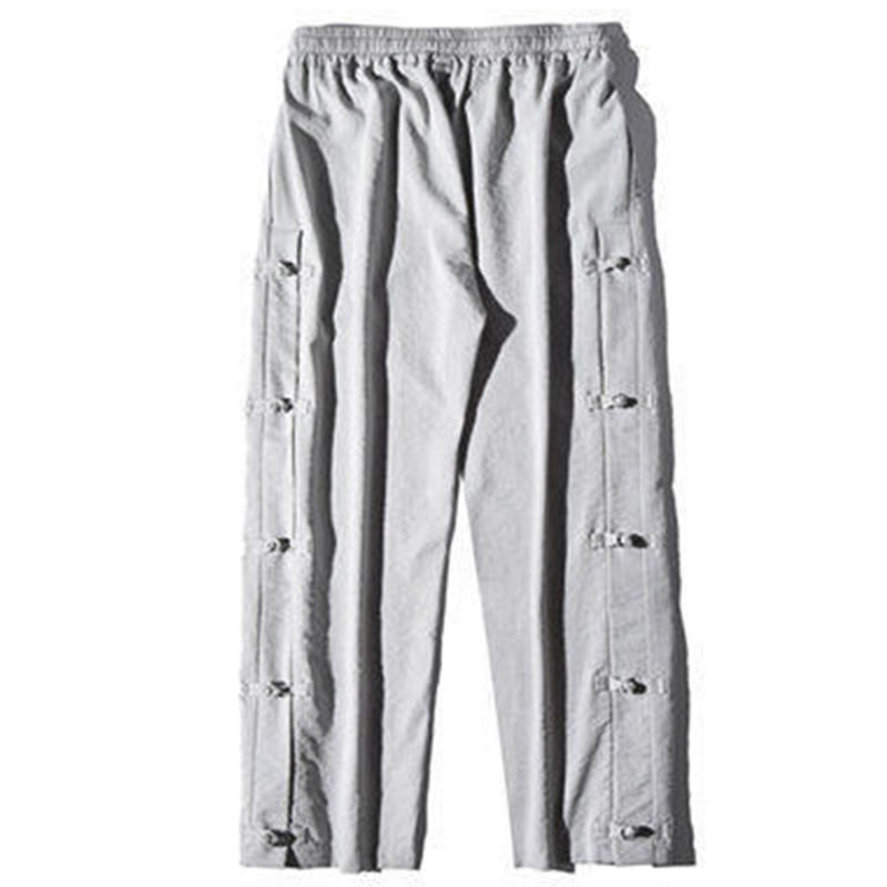 Casual Patchwork Crane Pattern Frog-Button Design Men's Wide Leg Pants With Pockets - Image 22