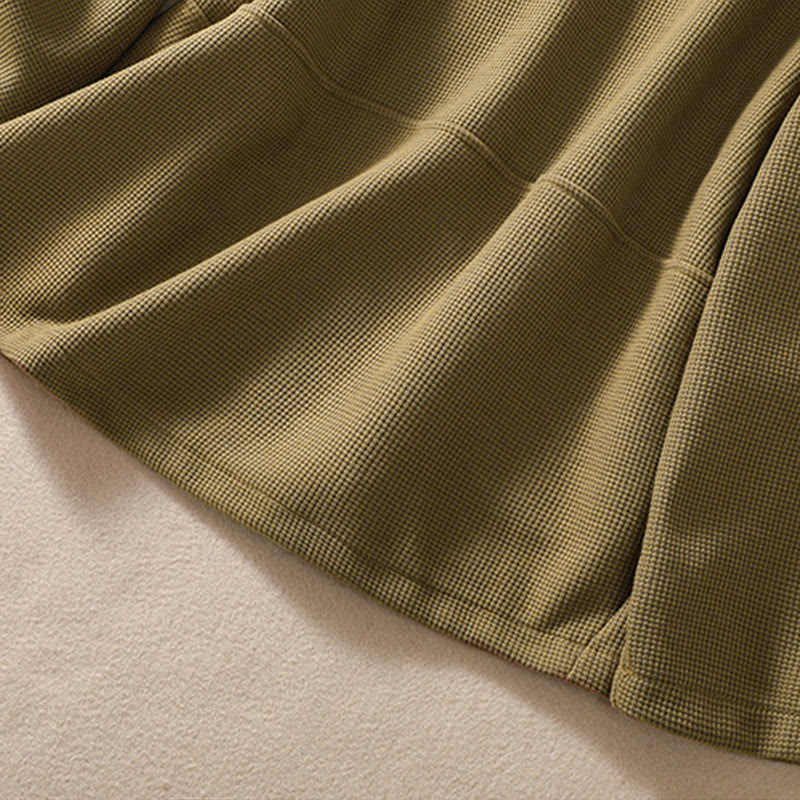 Plain Lapel Women's Cotton Jacket With Pockets - Image 10