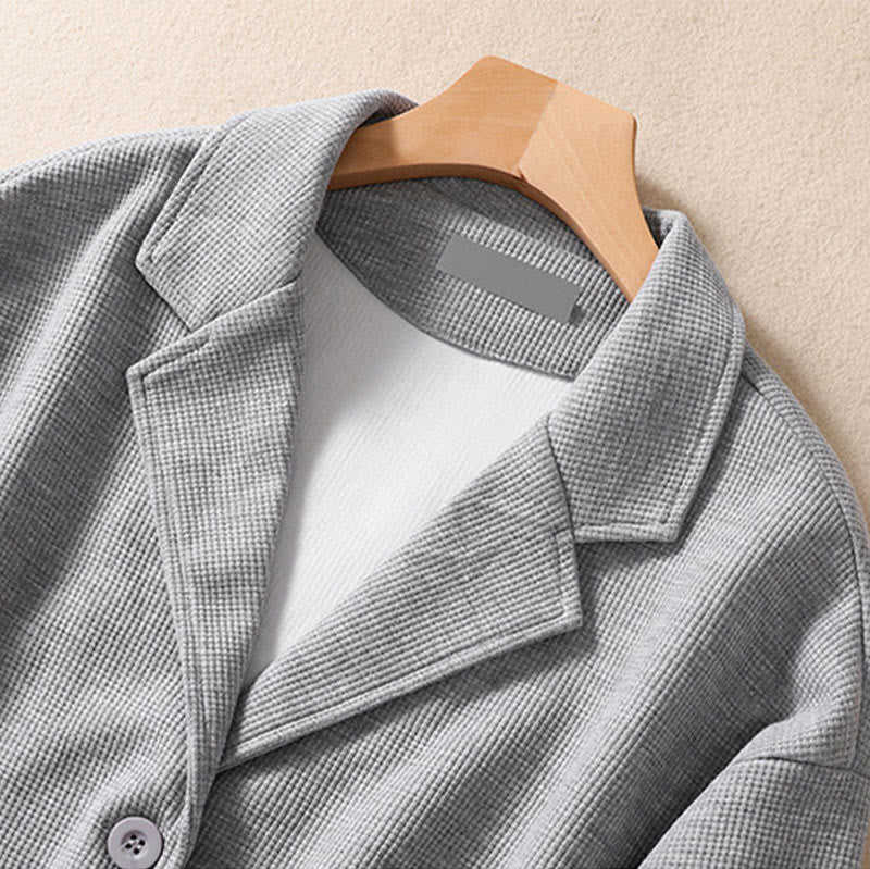 Plain Lapel Women's Cotton Jacket With Pockets - Image 13