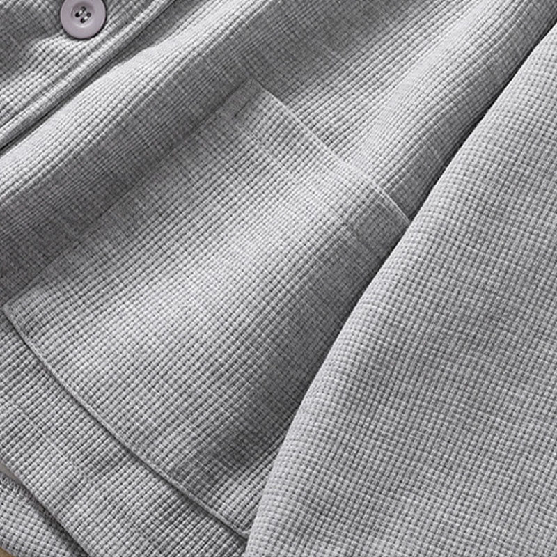 Plain Lapel Women's Cotton Jacket With Pockets - Image 21