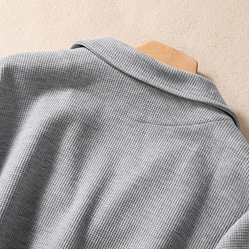 Plain Lapel Women's Cotton Jacket With Pockets - Image 18