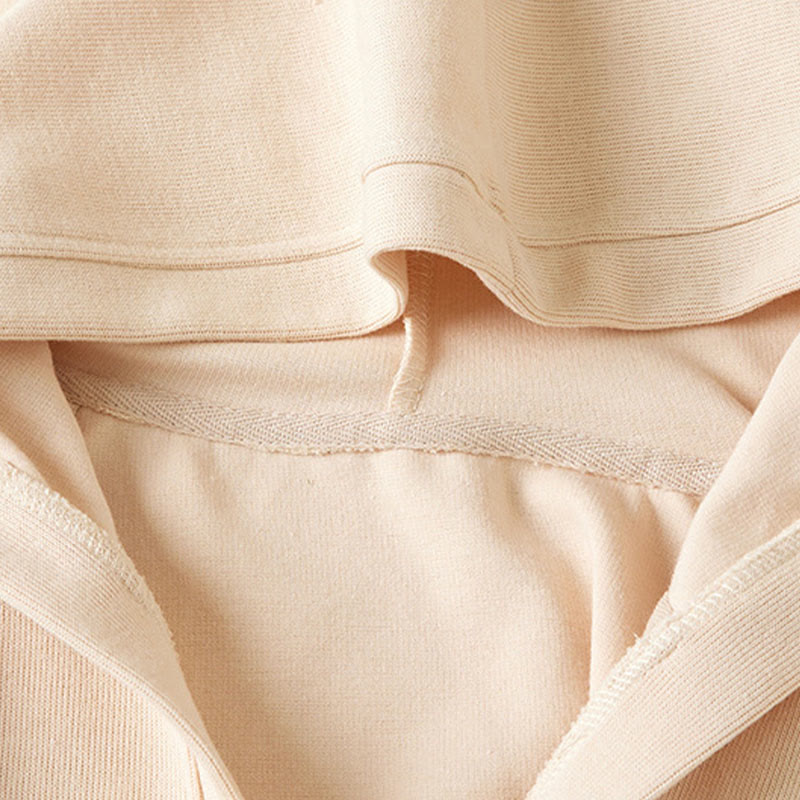 Plain Buttons Women's Cotton Hooded Jacket With Pockets - Image 11