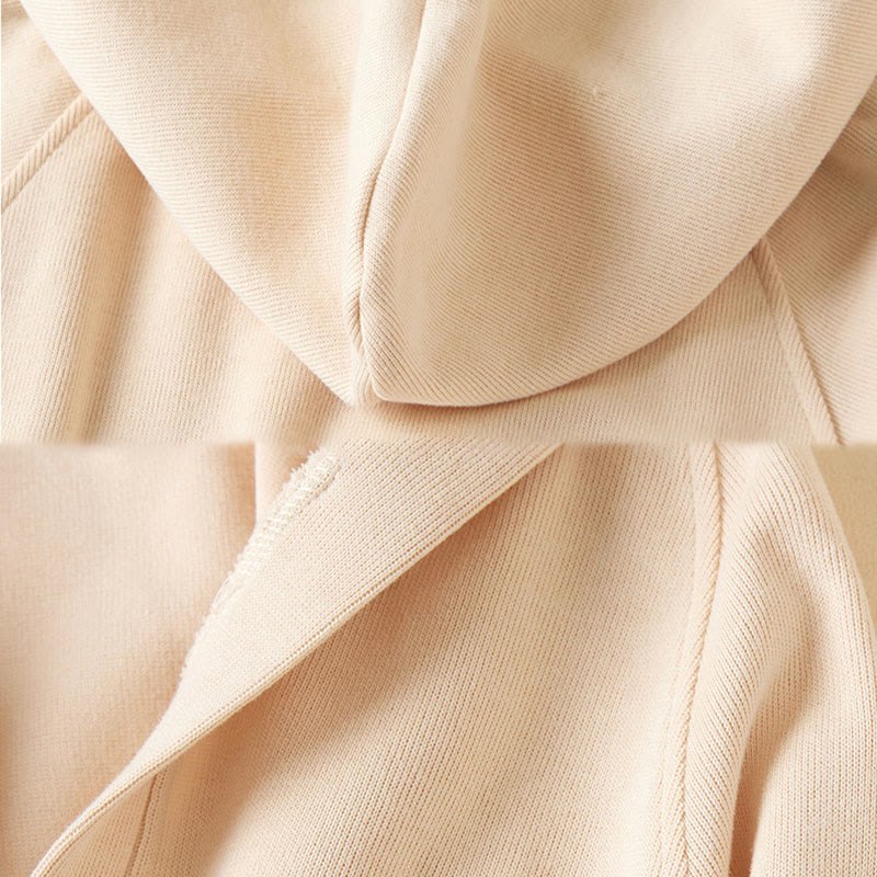 Plain Buttons Women's Cotton Hooded Jacket With Pockets - Image 12