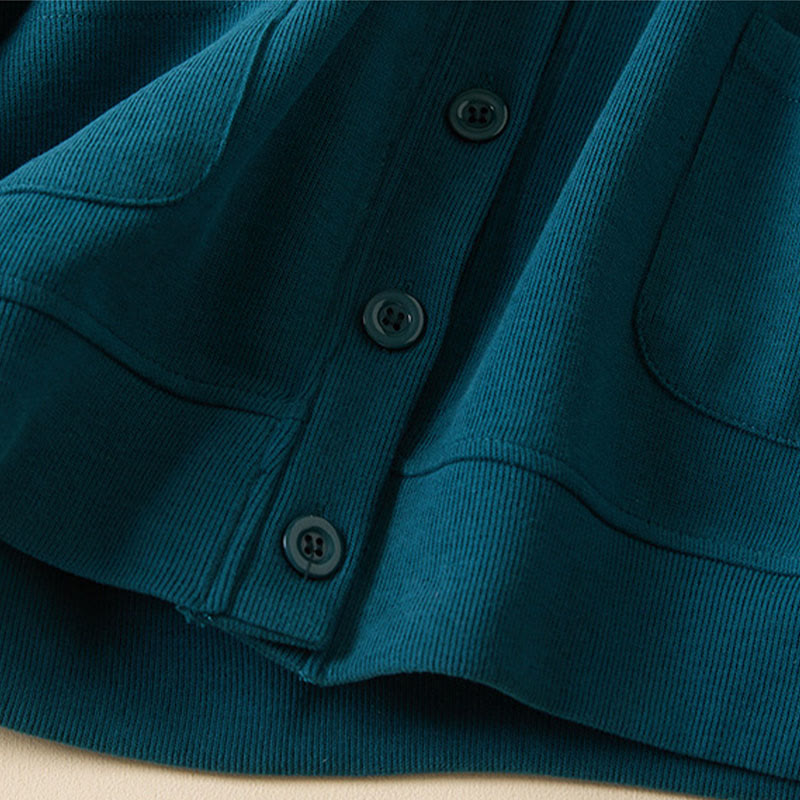 Plain Buttons Women's Cotton Hooded Jacket With Pockets - Image 20