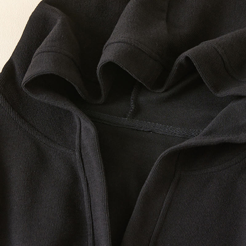 Plain Buttons Women's Cotton Hooded Jacket With Pockets - Image 28