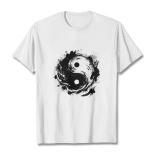 Ink Yin Yang Pattern Balance Design Tee T-shirt - Image 6