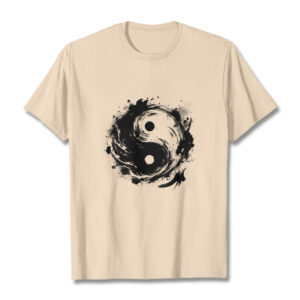 Ink Yin Yang Pattern Balance Design Tee T-shirt - Image 9
