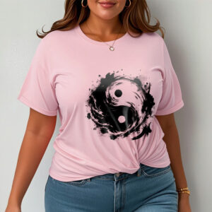 Ink Yin Yang Pattern Balance Design Tee T-shirt - Image 14