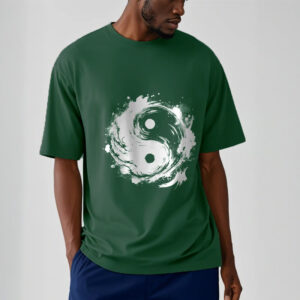 Ink Yin Yang Pattern Balance Design Tee T-shirt - Image 12