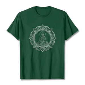 Buddha Meditating In Lotus Position Pattern Tee T-shirt