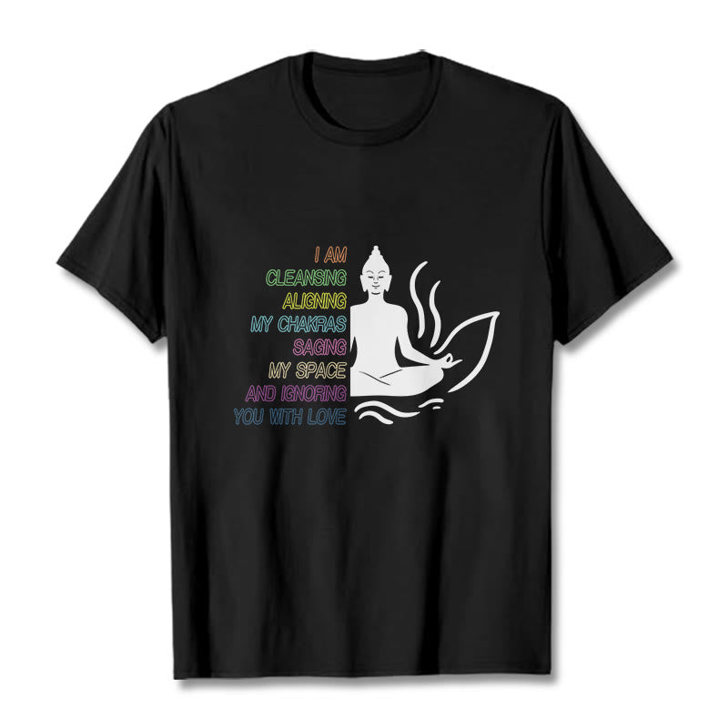 Buddha Lotus Flower Meditation Design Tee T-shirt - Image 5