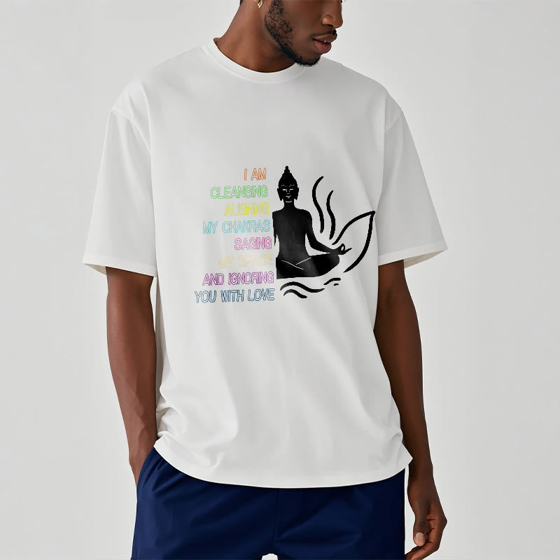 Buddha Lotus Flower Meditation Design Tee T-shirt - Image 2