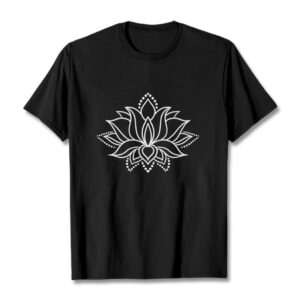 Lotus Flower Pattern Simple Design Cotton Tee T-Shirt - Image 4