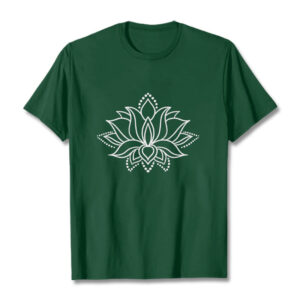 Lotus Flower Pattern Simple Design Cotton Tee T-Shirt