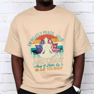 Vivid Lotus Flower Meditator Sunset Pattern Tee Cotton T-shirt - Image 10