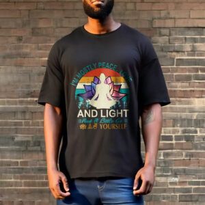 Vivid Lotus Flower Meditator Sunset Pattern Tee Cotton T-shirt - Image 3