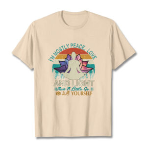 Vivid Lotus Flower Meditator Sunset Pattern Tee Cotton T-shirt - Image 9