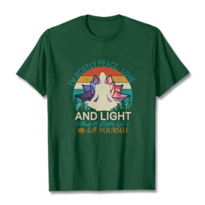 Vivid Lotus Flower Meditator Sunset Pattern Tee Cotton T-shirt - Image 11