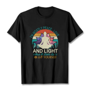 Vivid Lotus Flower Meditator Sunset Pattern Tee Cotton T-shirt