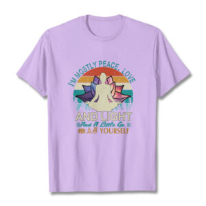 Vivid Lotus Flower Meditator Sunset Pattern Tee Cotton T-shirt - Image 17