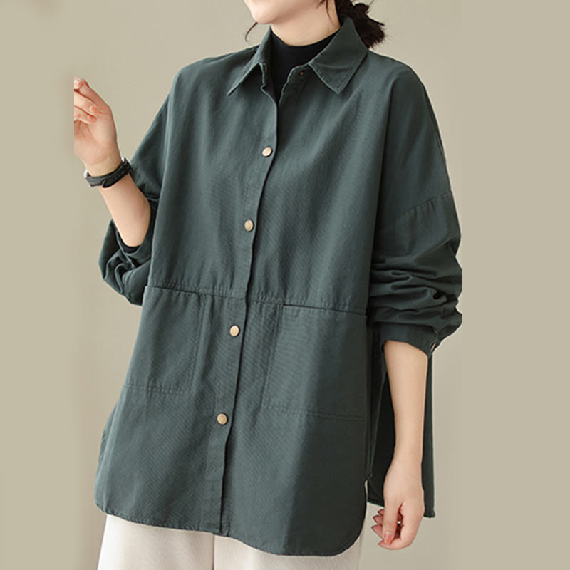 Casual Solid Color Women's Long Sleeve Jacket With Pockets - Image 5
