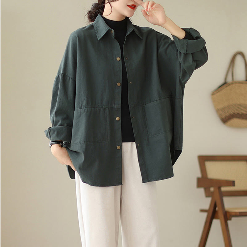 Casual Solid Color Women's Long Sleeve Jacket With Pockets - Image 4