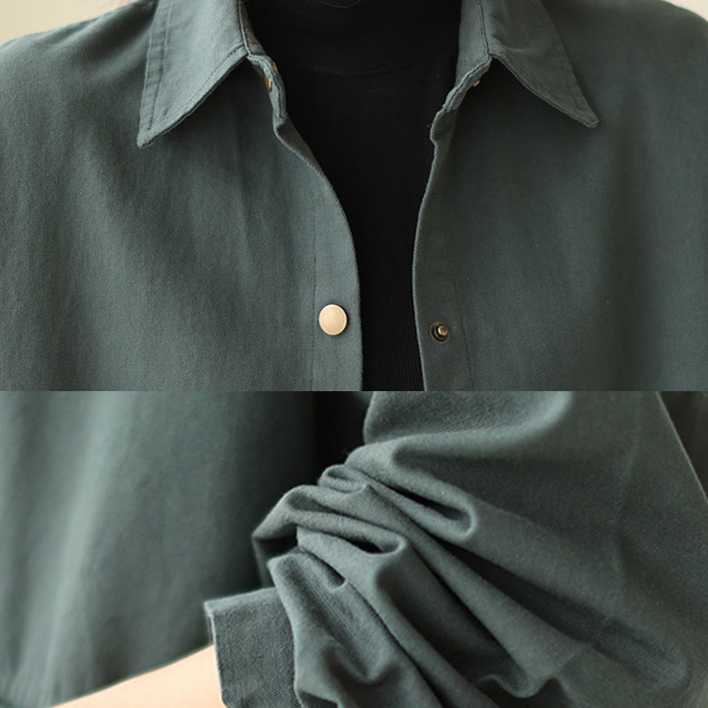 Casual Solid Color Women's Long Sleeve Jacket With Pockets - Image 8