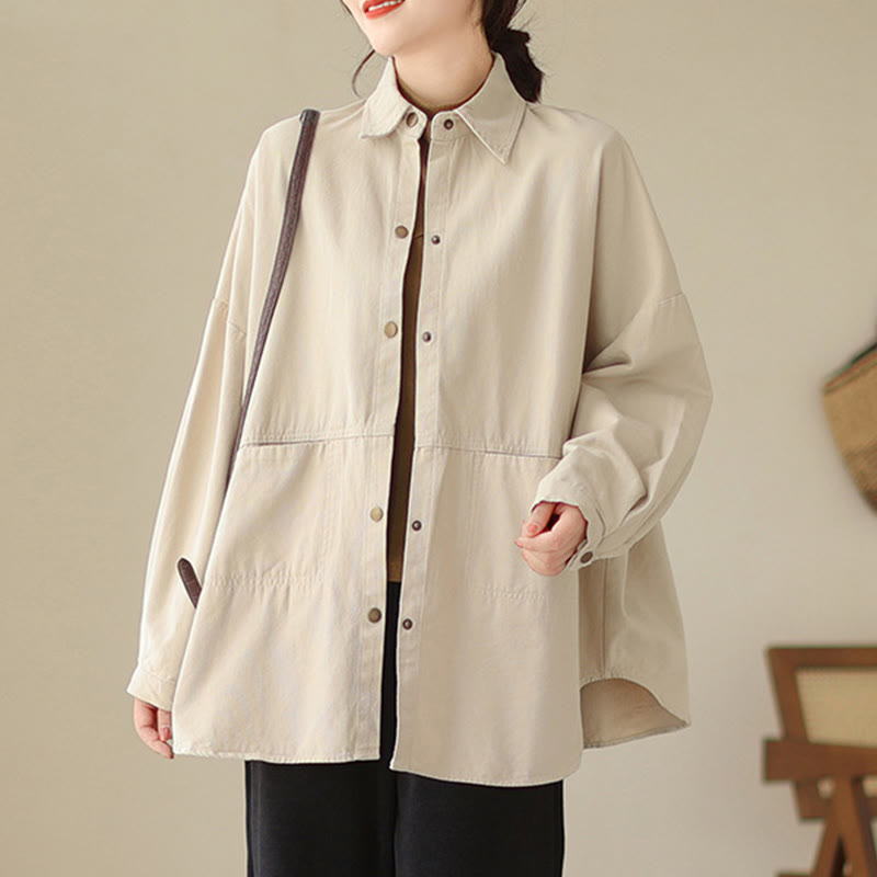 Casual Solid Color Women's Long Sleeve Jacket With Pockets - Image 9