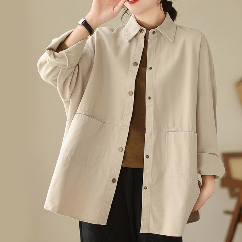 Casual Solid Color Women's Long Sleeve Jacket With Pockets - Image 10