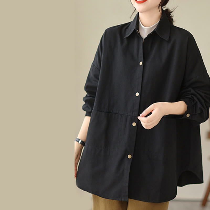 Casual Solid Color Women's Long Sleeve Jacket With Pockets - Image 21
