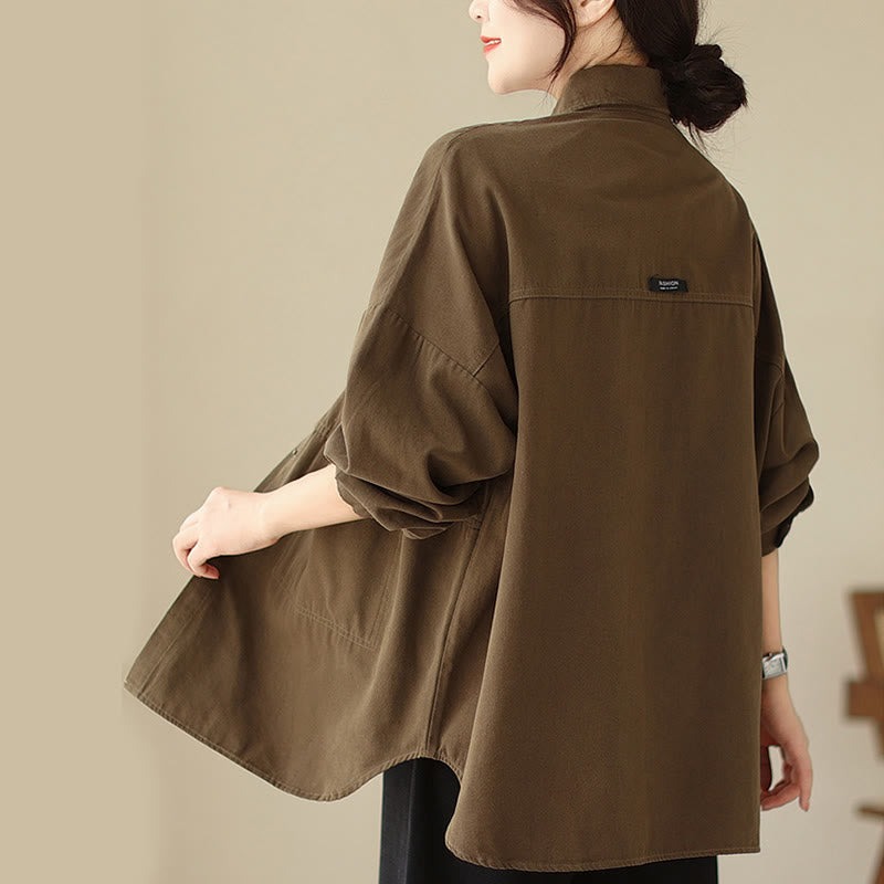 Casual Solid Color Women's Long Sleeve Jacket With Pockets - Image 23