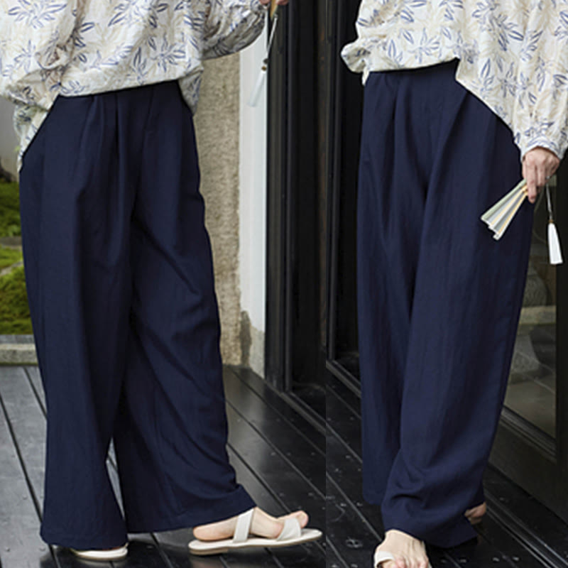 Plain Ankle-Length Women's Pants With Pockets For Older Adults - Image 32