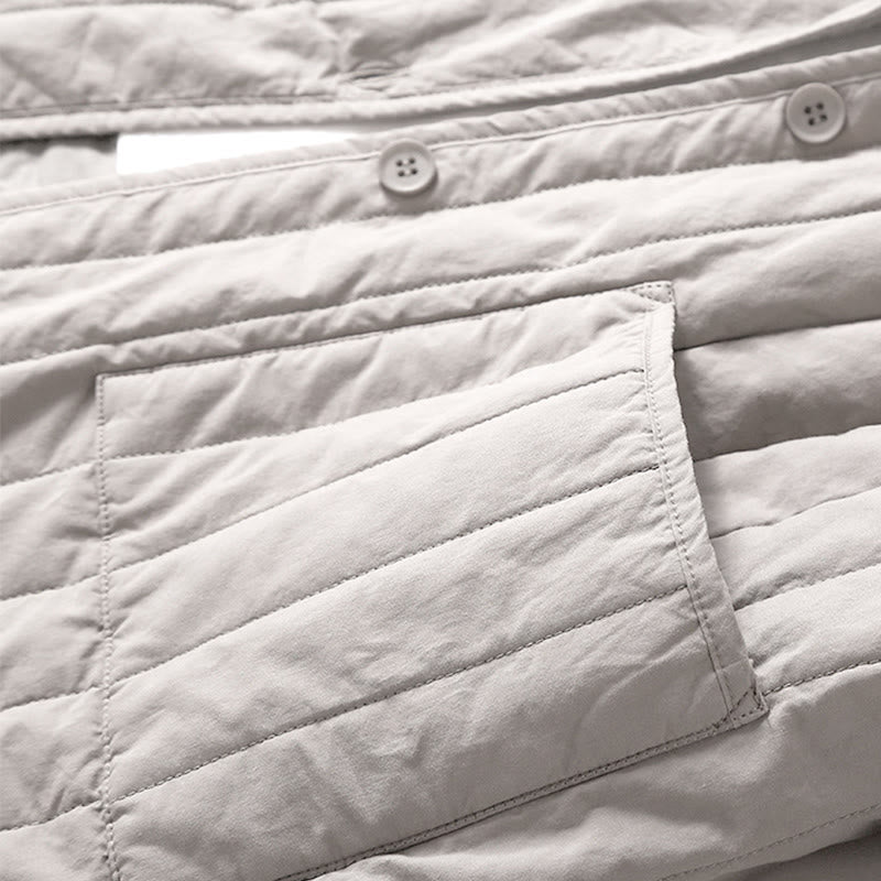 Cord Design Quilting Women's Long Sleeve Cotton Hoodie Jacket With Pocket - Image 18