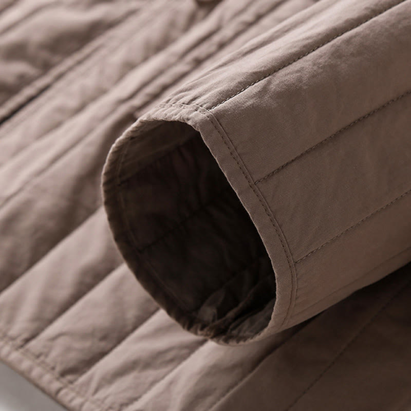 Cord Design Quilting Women's Long Sleeve Cotton Hoodie Jacket With Pocket - Image 5