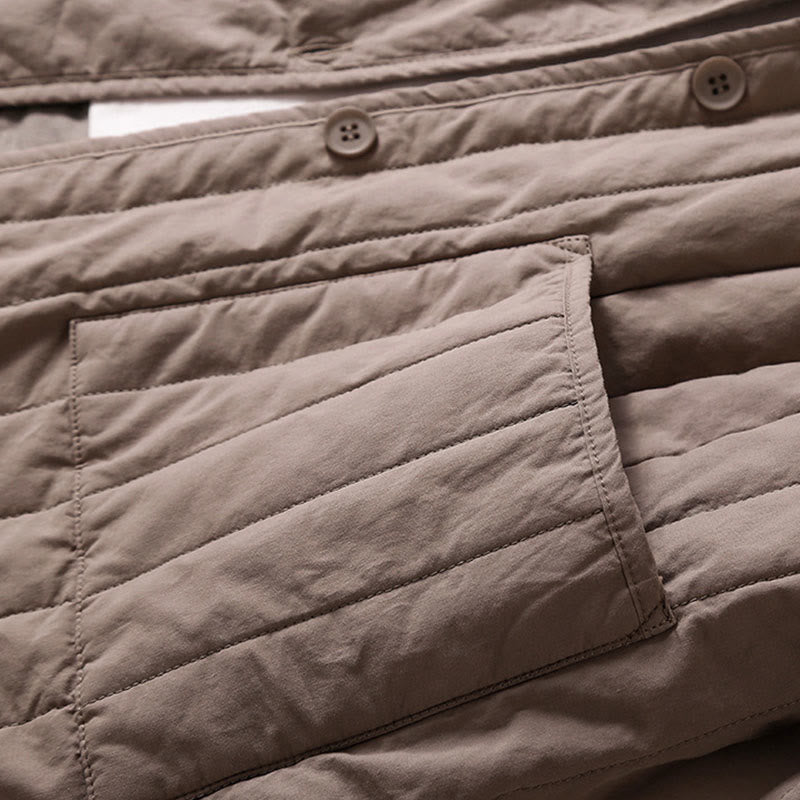 Cord Design Quilting Women's Long Sleeve Cotton Hoodie Jacket With Pocket - Image 4